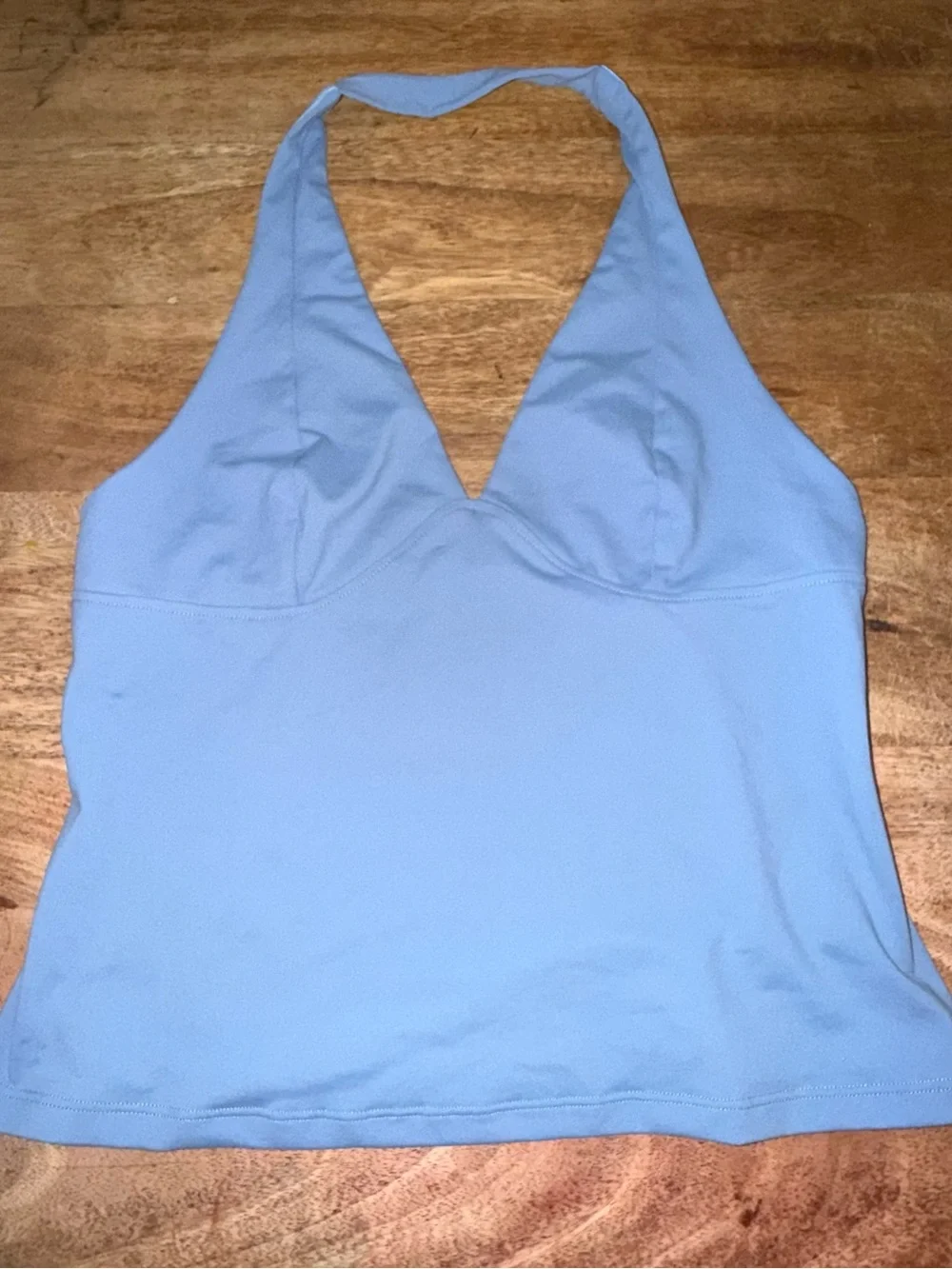 NWT. Free People. Still Here Halter Cami. Dusted Blue. Size Large.